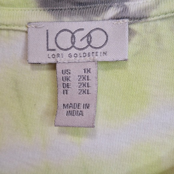 LOGO by Lori Goldstein 1X Tie-Dye Asymmetric Hem Dress December Sky Violetta - Picture 6 of 9